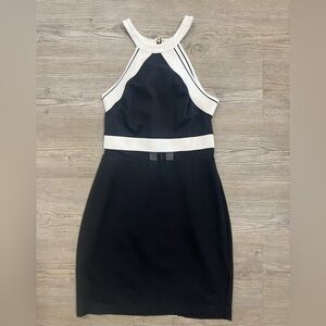 Express Black and White High Neck Dress Small